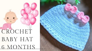 Crochet baby hat STEP BY STEP for BEGINNERS Crochet for baby  Crochet baby hat 36 months crochet [upl. by Wilt465]