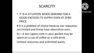 Class11 Economics  Scarcity and Economic Problems [upl. by Ardnasac630]