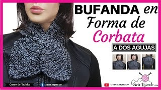 Bufanda en forma de corbata a dos agujas  Curso de Tejidos online  Vivirtejiendo [upl. by Moneta]