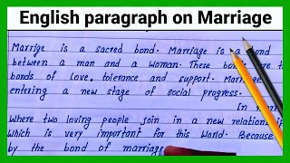 Write simple English paragraph on Marriage  How to write English essay Marriage  English Paragraph [upl. by Dniren]