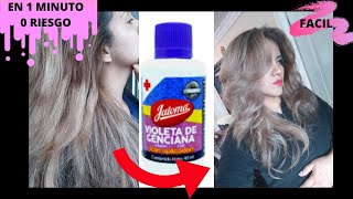 QUITA LO AMARILLONARANJA DEL CABELLO EN 1 MINUTO Fórmula mejorada VIOLETA DE GENCIANA [upl. by Tamarra493]