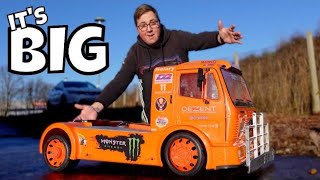 The Biggest RC Drift Truck in the World 15 Scale 8s Brushless Conversion Part 1 [upl. by Ardnekal]