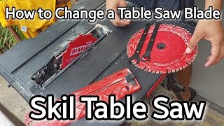 How to Change a Table Saw BladeSkil Table Saw [upl. by Sukcirdor263]