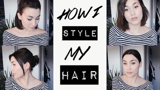 HOW I STYLE MY SHORT HAIR  5 Alltagsfrisuren  Xeniiyz [upl. by Drusy]