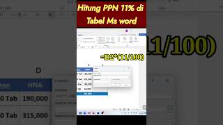 Hitung PPN 11 di Tabel Word [upl. by Nelloc]