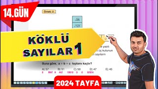 KÖKLÜ SAYILAR 1  14 GÜN 40GündeTYTmatematikkampı [upl. by Naahsar]