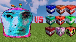 Cocomartin vs POWERFUL TNT in Minecraft  Logo vs TNT [upl. by Sidell968]