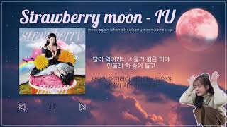 1시간  가사  strawberry moon  IU  스트로베리 문  아이유  앨범  strawberry moon  1Hour loop amp Lyrics [upl. by Hana157]