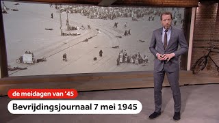 Feest in Utrecht tientallen doden bij schietpartij op de Dam  Bevrijdingsjournaal  7 mei 1945 [upl. by Kartis]