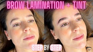 LAMINATION  BROW TINT PROCESS Step by Step using Thuya and Brow Code [upl. by Kcirtap711]