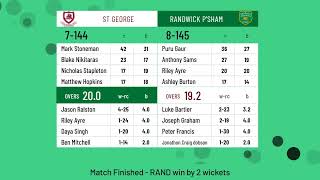 NSW Prem Kingsgrove Sports Twenty20 Cup Conference Semi Final  Randwick Petersham v St George [upl. by Hanson]