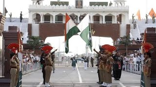 Wagah Border Ceremony IndiaPakistan Flag Retreat [upl. by Ocirnor846]