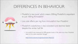 Armodafinil vs Modafinil  the difference between the two part 5 of 6 [upl. by Keefer231]