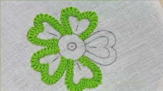 unique flower embroidery designs  embroidery flower design  hand embroidery flower tutorial easy [upl. by Ostraw]