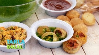 Pani Puri  Golgappa Recipe Mumbai Pani Puri Roadside Recipe by Tarla Dalal [upl. by Vernita548]