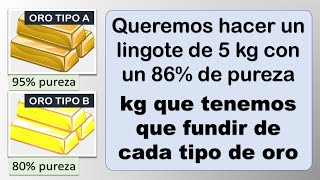 PROBLEMAS DE MEZCLAS Y ALEACIONES Los lingotes de oro Razonamiento matemático [upl. by Adamina]