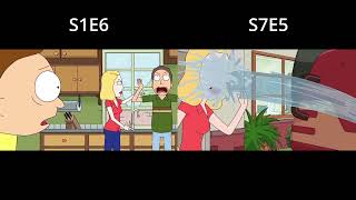 Rick and Morty S1E6 vs S7E5 Ending [upl. by Ahsieuqal]