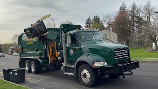 Upper Moreland Mack Granite side loader garbage truck [upl. by Eittap]