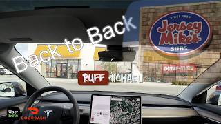 Double Duty BacktoBack Jersey Mike’s Deliveries on Uber Eats amp DoorDash [upl. by Philemon]