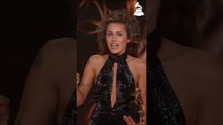 MILEY CYRUS Wins Best Pop Solo Performance For quotFLOWERSquot At The 2024 GRAMMYs mileycyrus [upl. by Ellienad]