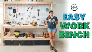 How To Build A Workbench For Your Garage  Easy 2x4 DIY [upl. by Ruford]