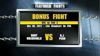 UFC on Fox 5 Opening Odds Welterweights BJ Penn 190 vs Rory MacDonald 240 [upl. by Ahsikel]