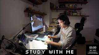 live study with me pomodoro 255 lofi rainampthunder sound [upl. by Strang953]