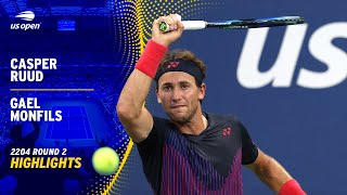 Casper Ruud vs Gael Monfils Highlights  2024 US Open Round 2 [upl. by Gonick382]