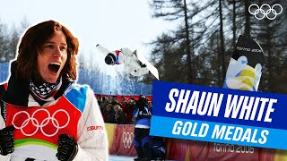 🇺🇸 ALL of Shaun Whites Gold Medal Runs at the Olympics 🥇🏂 [upl. by Wohlert]