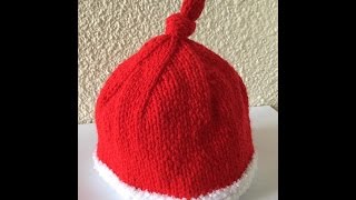 Tuto tricot facile bonnet de Noël pour bébé [upl. by Lednyc]