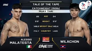 Alessio Malatesta Italia vs Wilachon PK Saenchai Laos  Muay Thai [upl. by Cott]