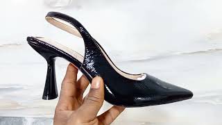 Colleen Black Patent Tuscany Leather Slingback [upl. by Ankeny]