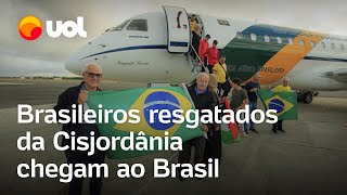 Guerra Brasileiros resgatados da Cisjordânia chegam ao Brasil em avião da FAB [upl. by Arrehs]