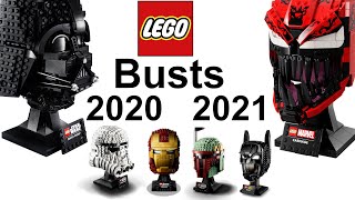 All Lego busts  helmets 2020  2021 [upl. by Eedolem718]