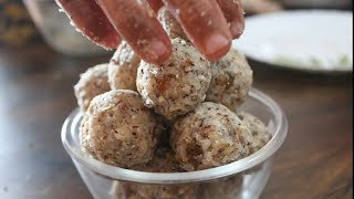 How to make coconut dryfruit laddu in simple way pan aroma [upl. by Davidde899]