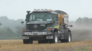 Fibrophos Spreading with Custom Mercedes Zetros AG Truck SelfPropelled Spreader [upl. by Shipley]