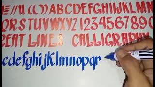 EASY TUTORIAL OF WRITING SMALL LETTERS USING BROAD PENTEL PEN by GREAT LINES CALLIGRAPHY [upl. by Akkin]