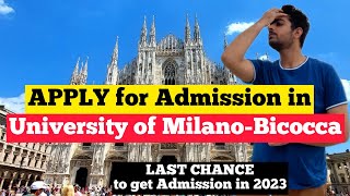 How to Apply for Admission in University of MilanoBicocca  DSU Scholarship  Study in Italy [upl. by Otes405]