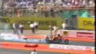 Drag Racing 1996  Roel Koedam finals crash  Nitrolympix Hockenheim [upl. by Zealand]