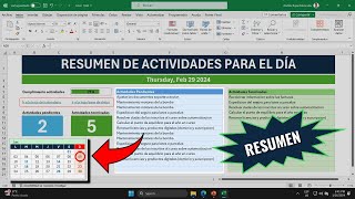 Agenda Automatizada con Eventos y Tareas en Excel  Hoja Resumen Automatizada Parte 4 de 4 [upl. by Lam127]