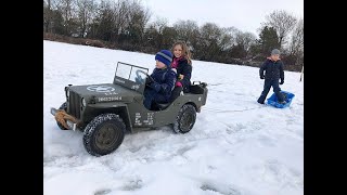 Kids Willys Jeep in the snow [upl. by Eterg]