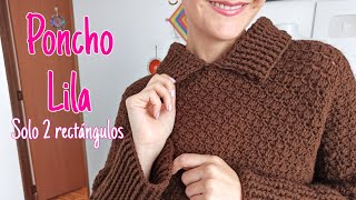 Poncho Lila 🥰 hecho con dos rectángulos [upl. by Ailima997]