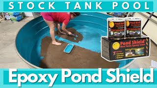 How To Paint A Stock Tank Pool in 3 Easy Steps How To Mix And Apply Epoxy Pond Shield Inside STP [upl. by Avigdor]