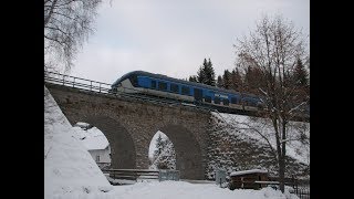 Vlaky v Karlovarském kraji  Krušnohorský Semmering 15122018 [upl. by Ardnohsed]