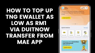 How To Top Up amp Reload TNG eWallet Balance As Low As RM1 Via DuitNow Transfer From MAE by Maybank2u [upl. by Chor]