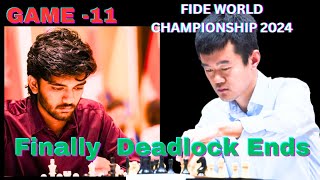 Deadlock Ends  FIDE WORLD CHAMPIONSHIP 2024  Gukesh Ding Game  11  Analysis by CM Vinod Sharma [upl. by Adelind191]