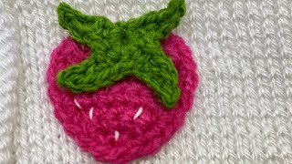 APLICACIÓN DE FRESA 🍓 TEJIDA A CROCHET [upl. by Idnahs]