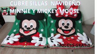 DIY CUBRE SILLAS NAVIDEÑO DE MINNIE Y MICKEY MOUSE [upl. by Snah]