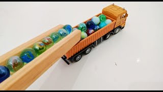 🔴 Marble Run ASMR Race ☆ HABA Slope amp Dump Truck Excavator Ambulance Forklift Garbage Truck Tractors [upl. by Lunnete617]