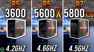 Ryzen 5 3600 vs Ryzen 5 5600X vs Ryzen 7 5800X3D [upl. by Doomham545]